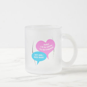 Hé Meid Nette Rok Lichtblauw & Roze Plezierige Bal Matglas Koffiemok