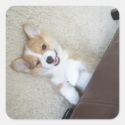 Hé, meid vierkante sticker (Voorkant)