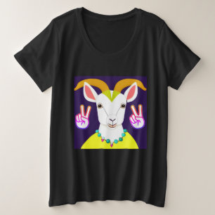 Hé Meisje Geit Grote Maat T-shirt