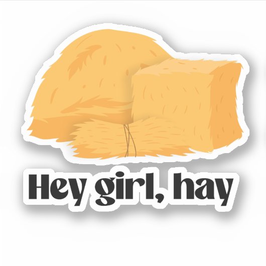 Hé meisje, hooi sticker (Voorkant)
