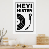 Hé meneer DJ muziekinspiratie wit Poster (Keuken)