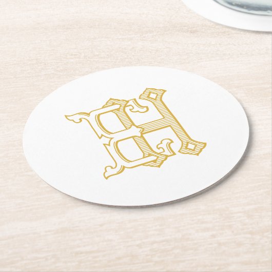 HE Monogram of EH Monogram Onderzetters (Gebogen)