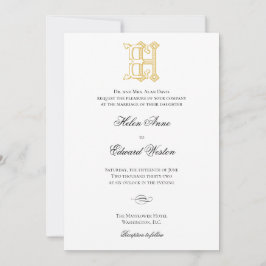 HE Monogram of EH Monogram Wedding Invitations Kaart