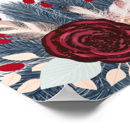 Hé mooie kerstFloral Poster (Hoek)