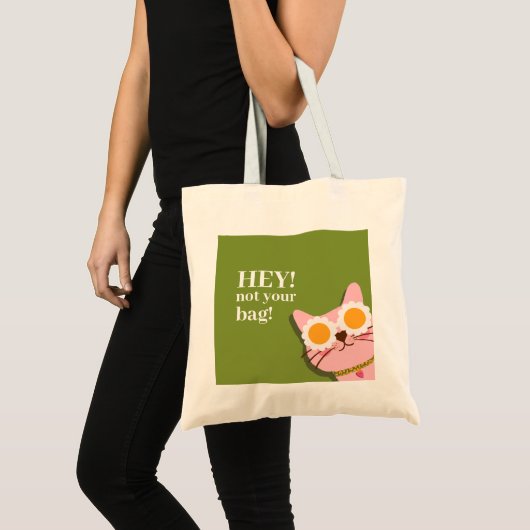 Hé! Niet je tas Funny Cat Canvas tas (Voorkant (product))