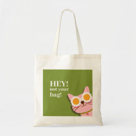 Hé! Niet je tas Funny Cat Canvas tas