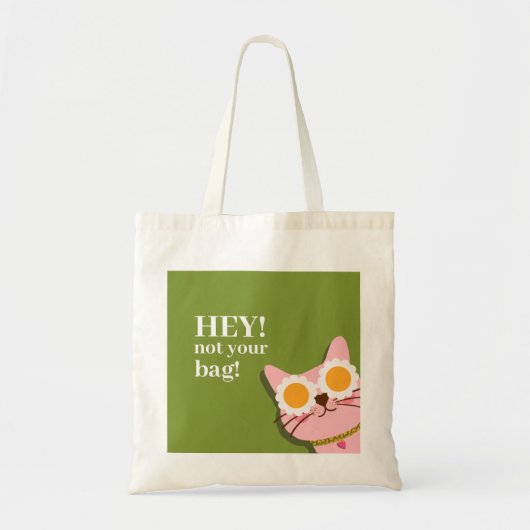 Hé! Niet je tas Funny Cat Canvas tas (Voorkant)