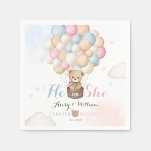 He oe She Gender Reveal Beer Baby shower Servet