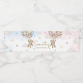 He or She Bear Gender Reveal Waterfles Etiket (Enkel label)