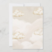 He Or She Boho Beige Clouds Gold Gender Reveal Kaart (Achterkant)