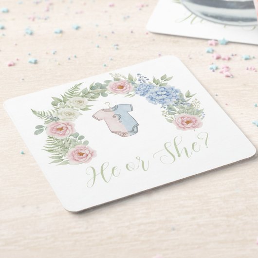 He or She? Botanical Gender Reveal Kartonnen Onderzetters