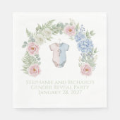 He or She? Botanical Gender Reveal Napkin Servet (Voorkant)