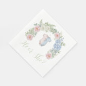 He or She? Botanical Gender Reveal Napkin Servet (Hoek)