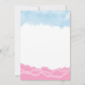 He or She Cute Pink & Blue Balloons Gender Reveal Kaart (Achterkant)