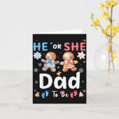 He Or She Dad To Be Christmas Gingerbread Gender R Kaart (Gele Bloem)