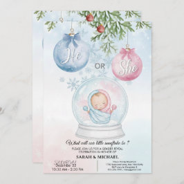 He or She? Festive Christmas Gender Reveal Party  Kaart