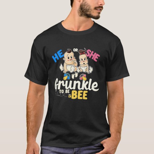 He or She Grunkle to Bee Gender Reveal Great Uncle T-shirt (Voorkant)