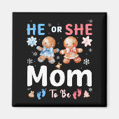 He Or She Mom To Be Christmas Gingerbread Gender R Magneet (Voorkant)