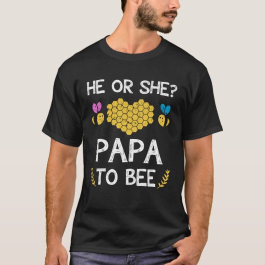 He or she papa to bee Future grandpa to be T-shirt (Voorkant)