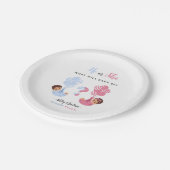 He or She Twins Balloon Gender Reveal Papieren Bordje (Gekanteld)
