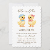 He or She WADDLE IT BE? Gender Reveal Invitation Kaart (Voorkant)