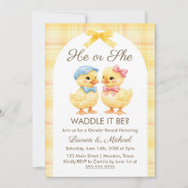 He or She WADDLE IT BE? Gender Reveal Invitation Kaart