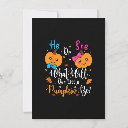He Or She What Will Our Little Pumpkin Be Thanksgi Kaart (Voorkant)