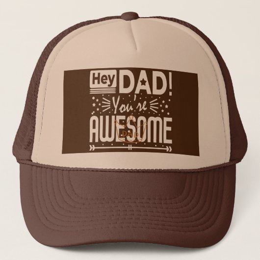 Hé pap, je vindt het typografiegeschenk geweldig trucker pet (Voorkant)