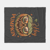 Hé Pompoen Halloween Jack Lantern Bril Snor Fleece Deken (Voorkant (Horizontaal))