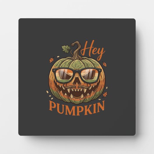 Hé Pompoen Halloween Jack Lantern Bril Snor Fotoplaat (Voorkant)