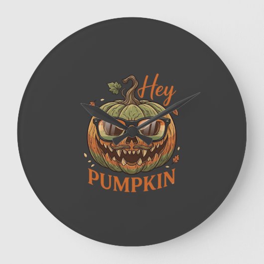 Hé Pompoen Halloween Jack Lantern Bril Snor Grote Klok (Voorkant)