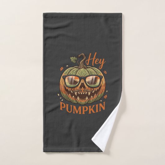 Hé Pompoen Halloween Jack Lantern Bril Snor Handdoek (Handdoek)