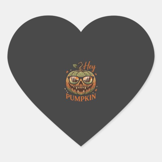 Hé Pompoen Halloween Jack Lantern Bril Snor Hart Sticker (Voorkant)