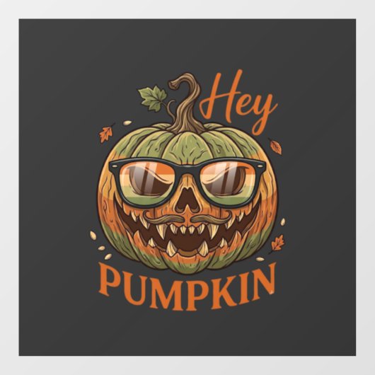 Hé Pompoen Halloween Jack Lantern Bril Snor Raamsticker (Vel)