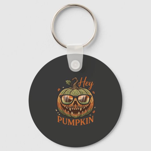 Hé Pompoen Halloween Jack Lantern Bril Snor Sleutelhanger (Voorkant)