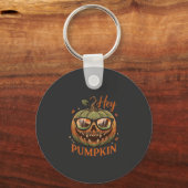 Hé Pompoen Halloween Jack Lantern Bril Snor Sleutelhanger (Voorkant)