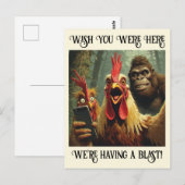 “He’s Right Behind Ya” Cheesy Chicken Briefkaart (Voorkant / Achterkant)