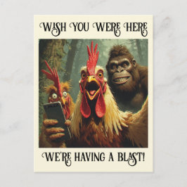 “He’s Right Behind Ya” Cheesy Chicken Briefkaart