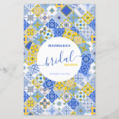 He Said She Said Blue Tiles Bridal Shower Game (Achterkant)