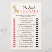 He Said She Said Bridal Shower Game  (Voorkant)
