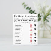 He said She said Bridal Shower Game  (Staand voorkant)