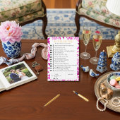 He Said, She Said Bridal shower  Pink Game Kaart