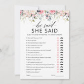 He Said She Said Bruiloftsspelkaart Kaart (Voorkant)