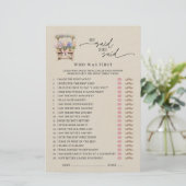 He Said She Said Farmers Market Bridal Shower Game (Staand voorkant)