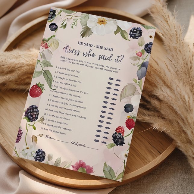 He Said She Said Floral Bridal Shower Game (Creator heeft geüpload)