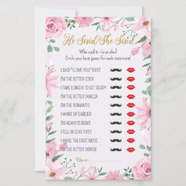 He Said, She Said Love is in Bloom Shower Game