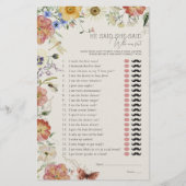 He Said She Said Pressed Wildflower Shower Game (Voorkant)