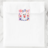 Hé schat vierkante sticker (Tas)