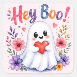 Hé schat vierkante sticker