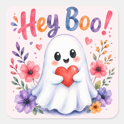 Hé schat vierkante sticker (Voorkant)